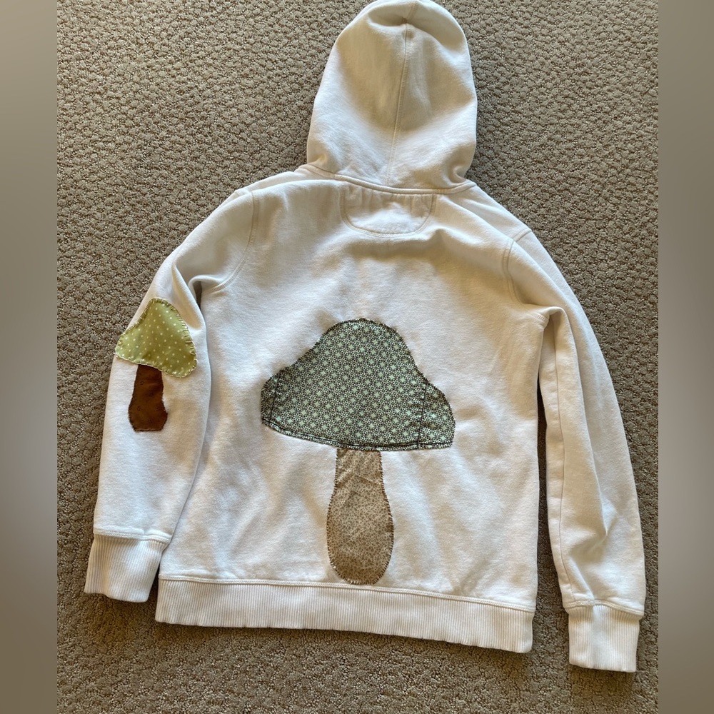upcycled Eddie Bauer Mushroom patchwork hoodie - Picture 2 of 16